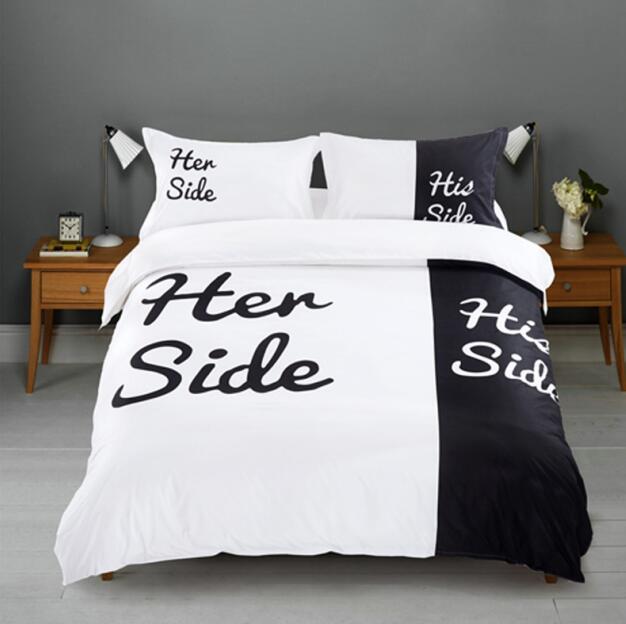 Black+white Novelty Gift Funny Dog Side My Side Words Dog Paws Print Bedding Set Quilt Duvet Cover+Pillow Case US AU EU Size