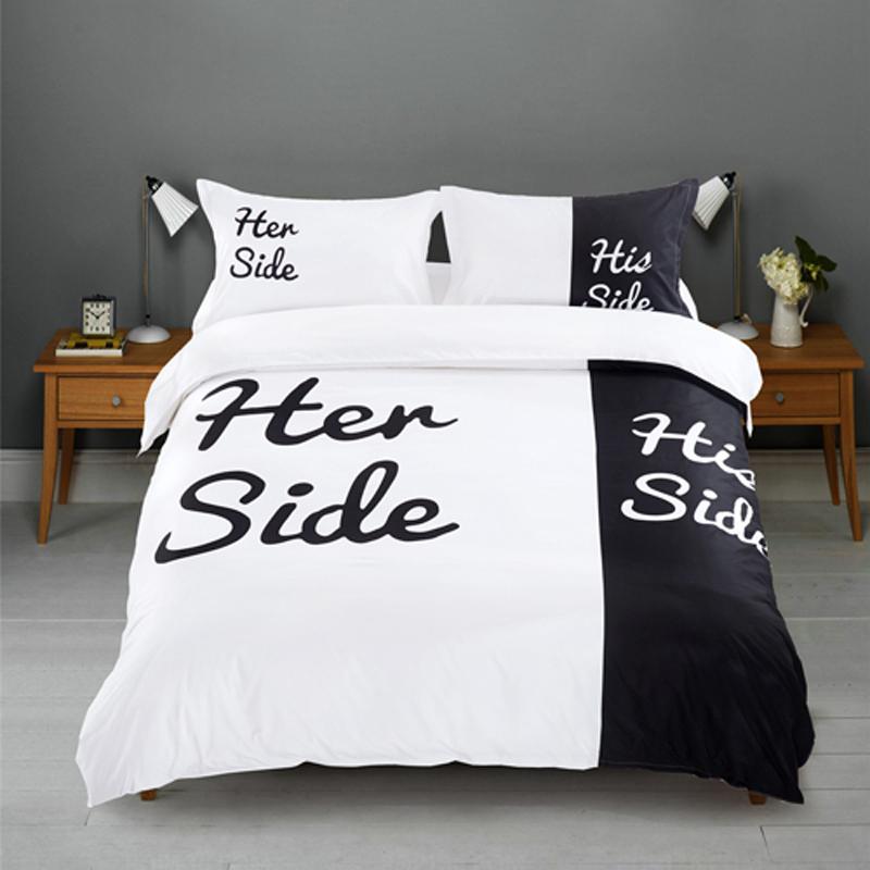 Black+white Novelty Gift Funny Dog Side My Side Words Dog Paws Print Bedding Set Quilt Duvet Cover+Pillow Case US AU EU Size