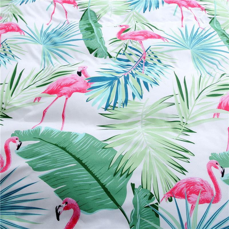 Tropical Leaves Plants Printed 4pcs Kids Bed Cover Set Duvet Cover Adult Child Bed Sheet Pillowcase Comforter Bedding Set 61014