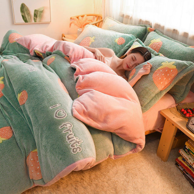 Winter Warm Short Plush Duvet Cover King Double Queen Size Double-side Plush Quilt Cover Not Including Pillowcase