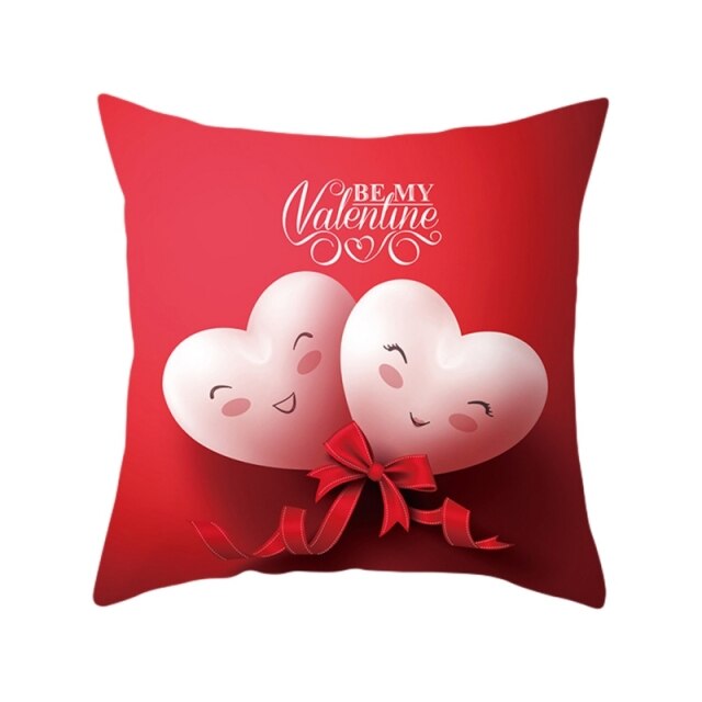 Throw Pillow Covers for Valentine Day Decoration Valentine Cushion Cases Love Heart Decorative Pillowcase For Sofa Couch Bed