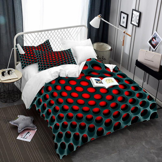 Novelty Big Hole Patterned 3D Dense hole Bedding Set Duvet Cover with Optional Pillowcase for Single Twin Full Queen King Size